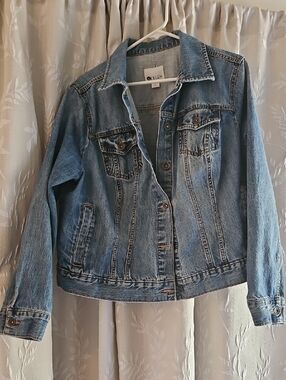 STYLUS Women's 1X Denim Jean Jacket With Copper Buttons